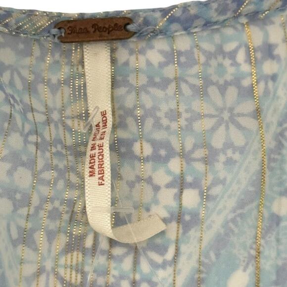 Free People Bohemian Aliyah Printed Long Sleeve Sheer Tunic Top (S) - Picture 12 of 16